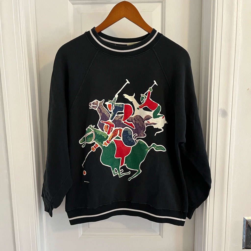 Vintage 90s Whispers Korea Brand Polo Crewneck